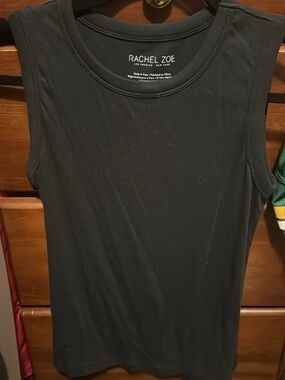 Rachel Zoe Black Sleeveless Crewneck Tank